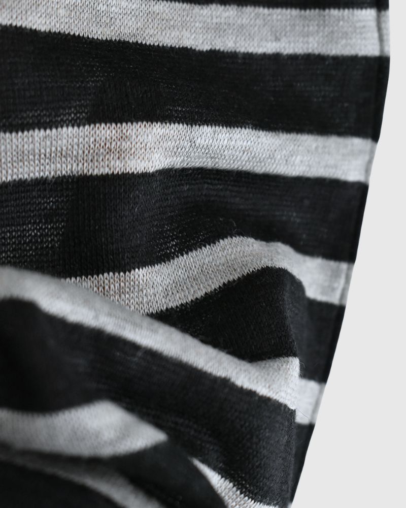 Border Tank Top in Black/Natural