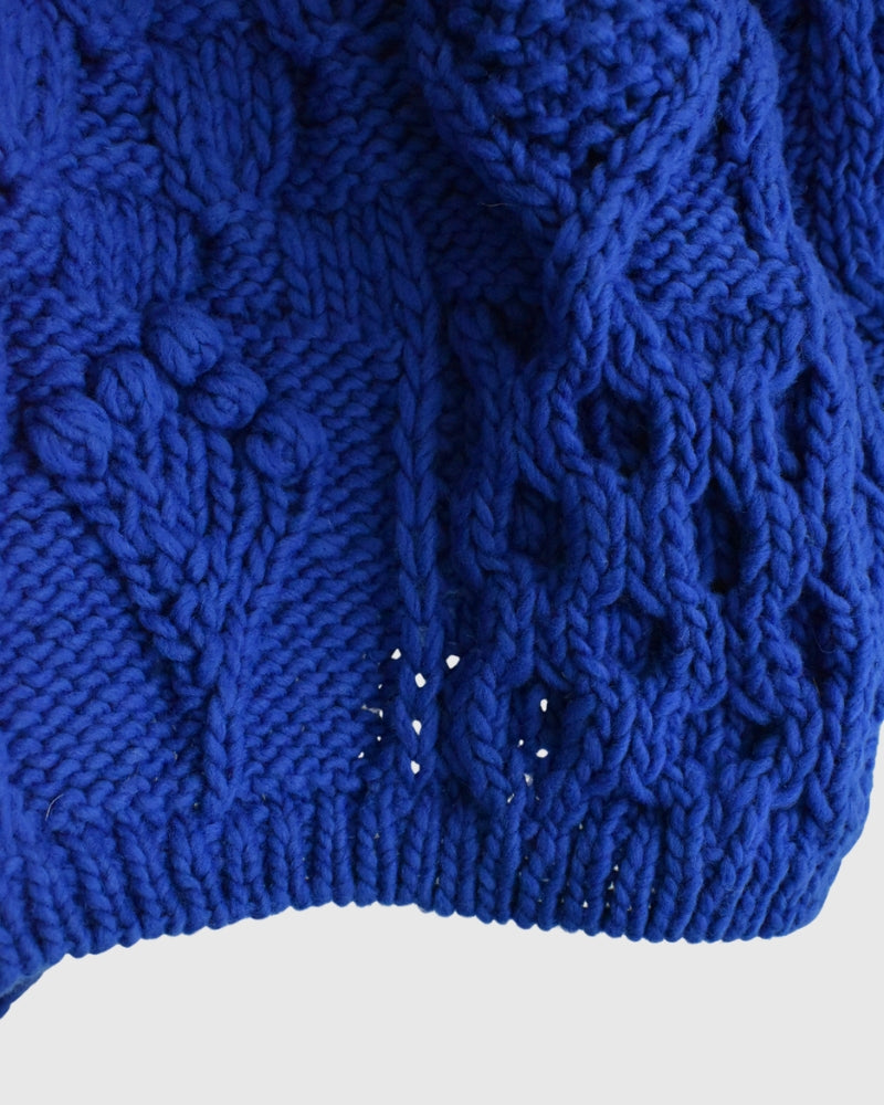 Peru Hand Knit Pullover in Blue