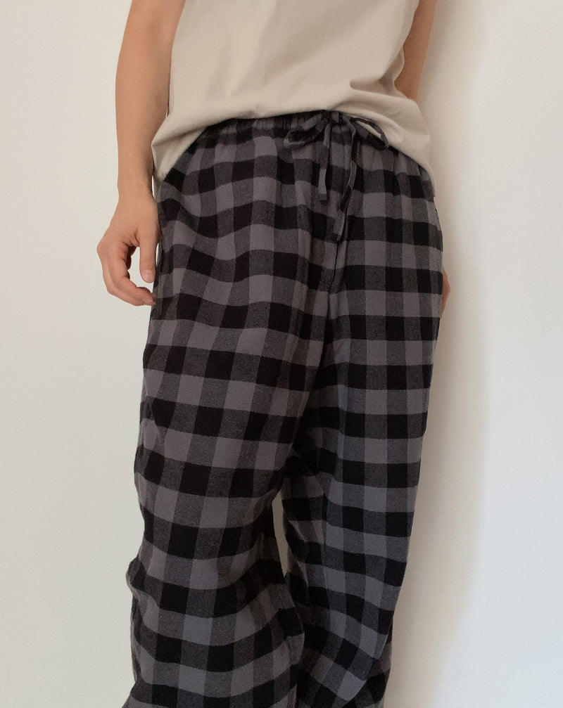 COTTON FLANNEL CHECK EASY PANTS