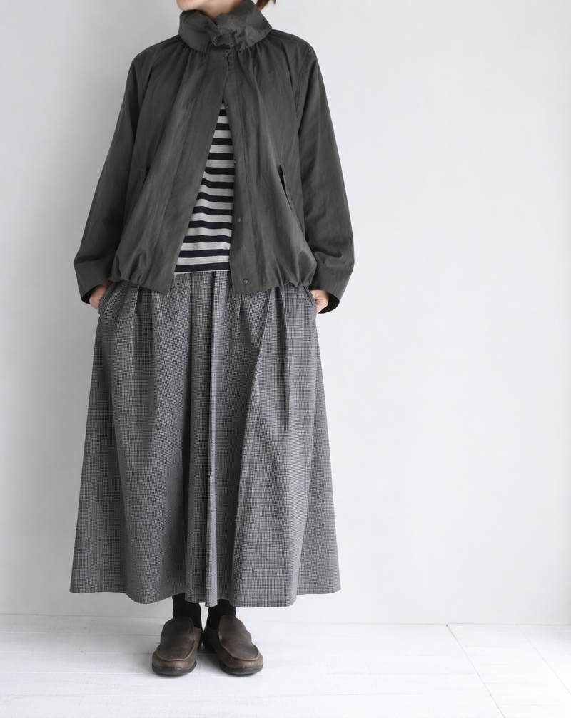 Funnel Neck Jacket in Brown