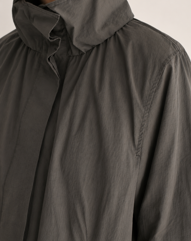 Funnel Neck Jacket in Brown