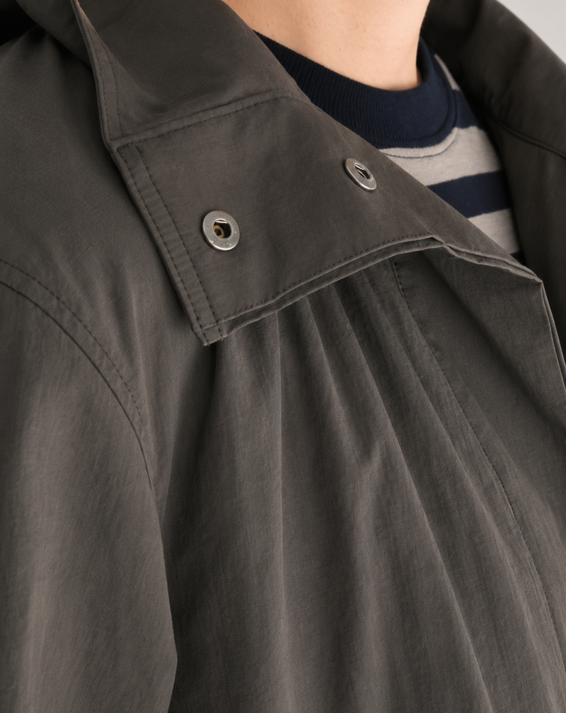 Funnel Neck Jacket in Brown