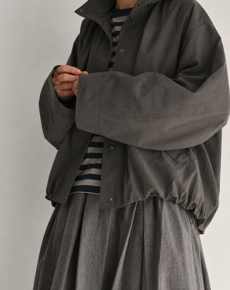 Funnel Neck Jacket in Brown