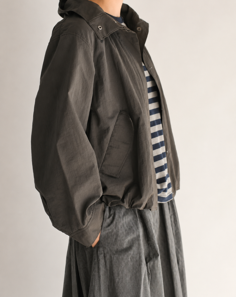 Funnel Neck Jacket in Brown