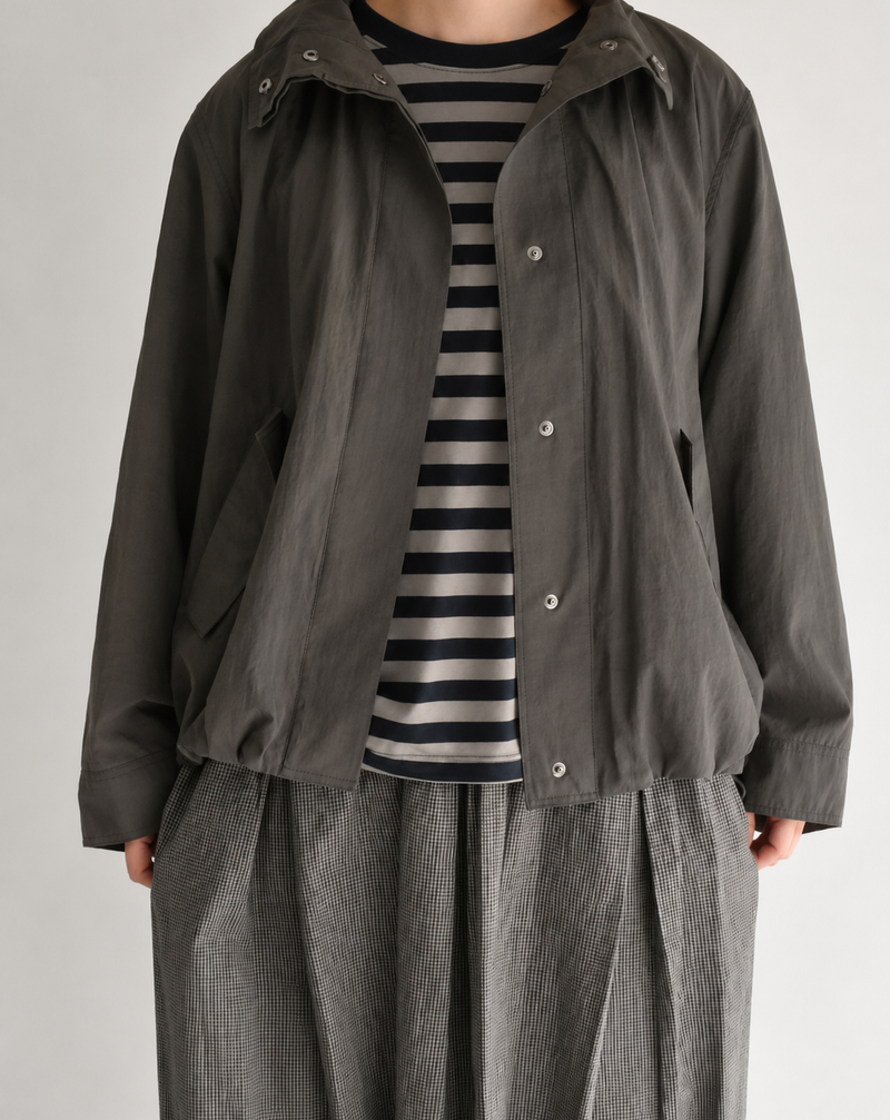 Funnel Neck Jacket in Brown