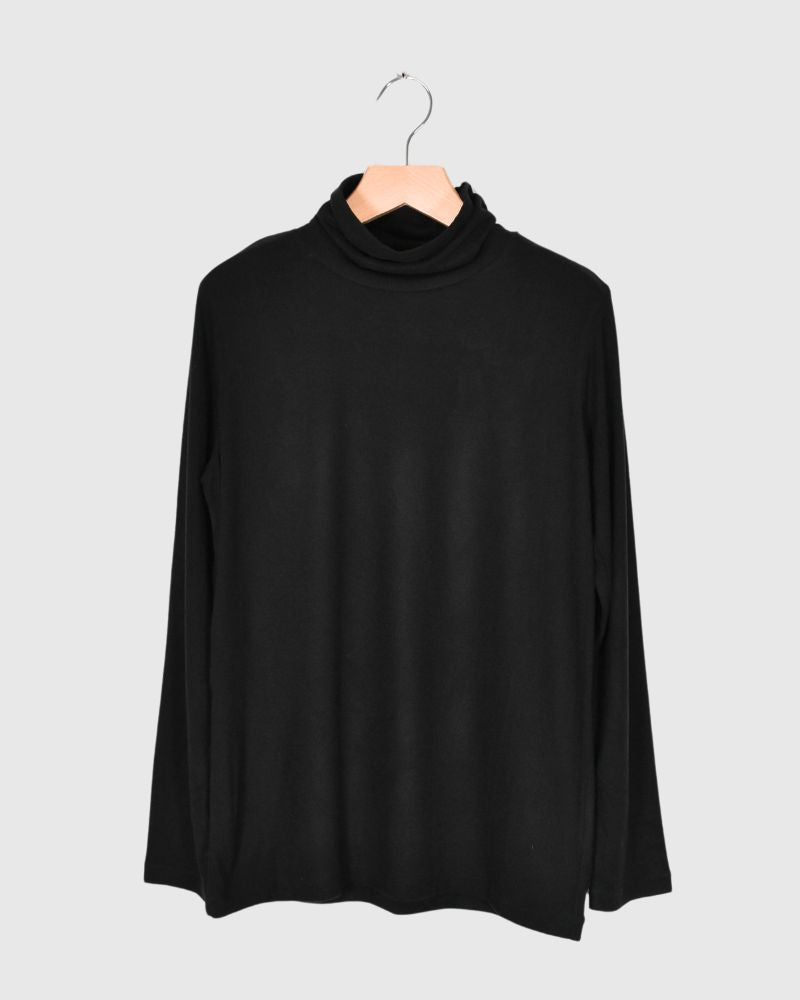 MIP Bear Jersey High Neck Pullover in Black