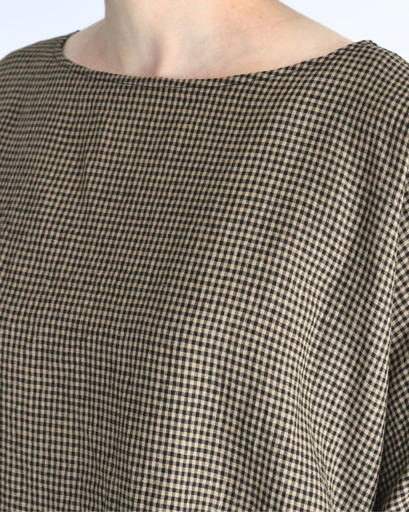 Wide Cuffed T-Blouse in Camel/Black