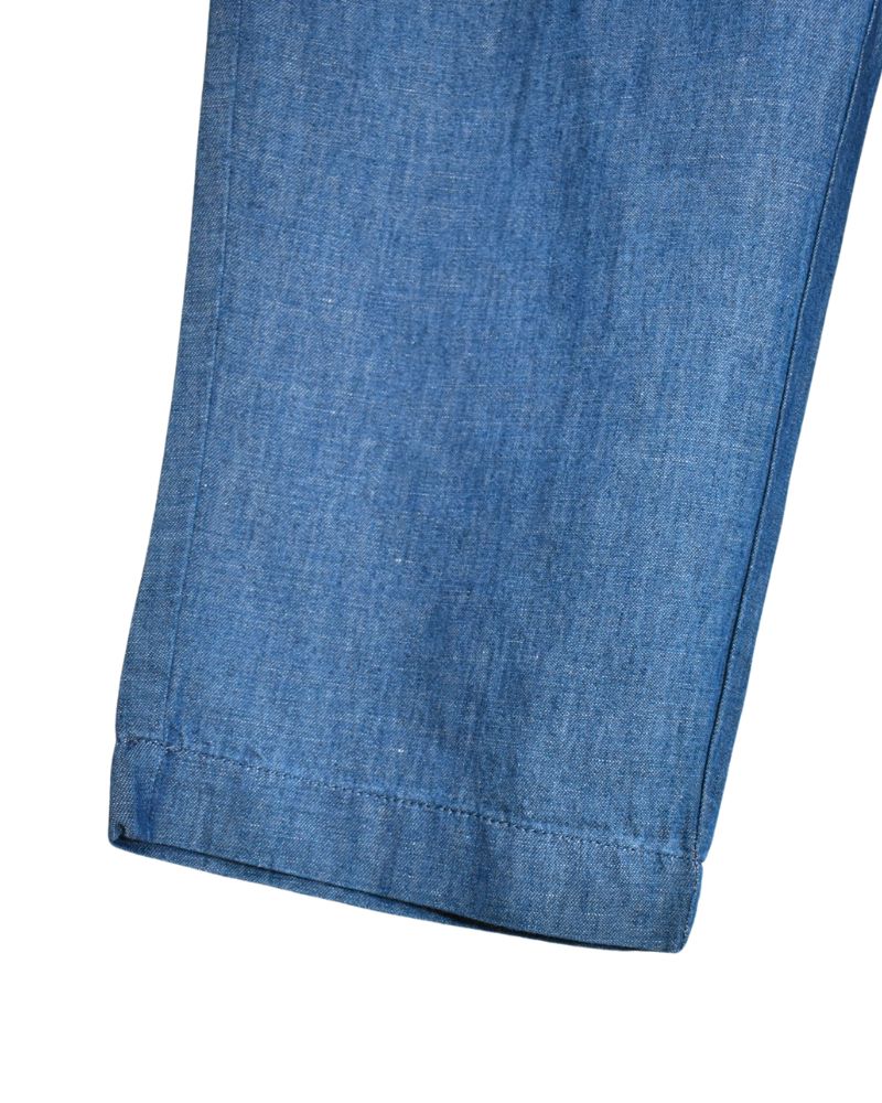 5.1oz WASHED COTTON / LINEN DENIM EASY TAPERED PANTS