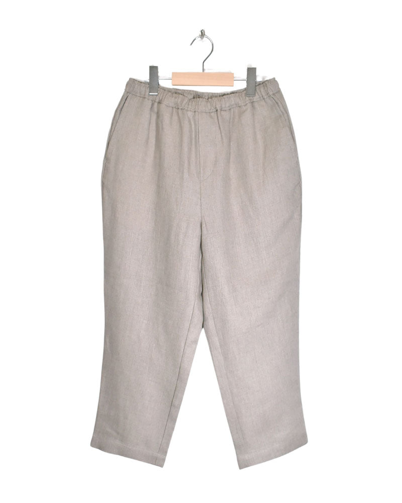 LINEN TWILL EASY TAPERED PANTS in Natural