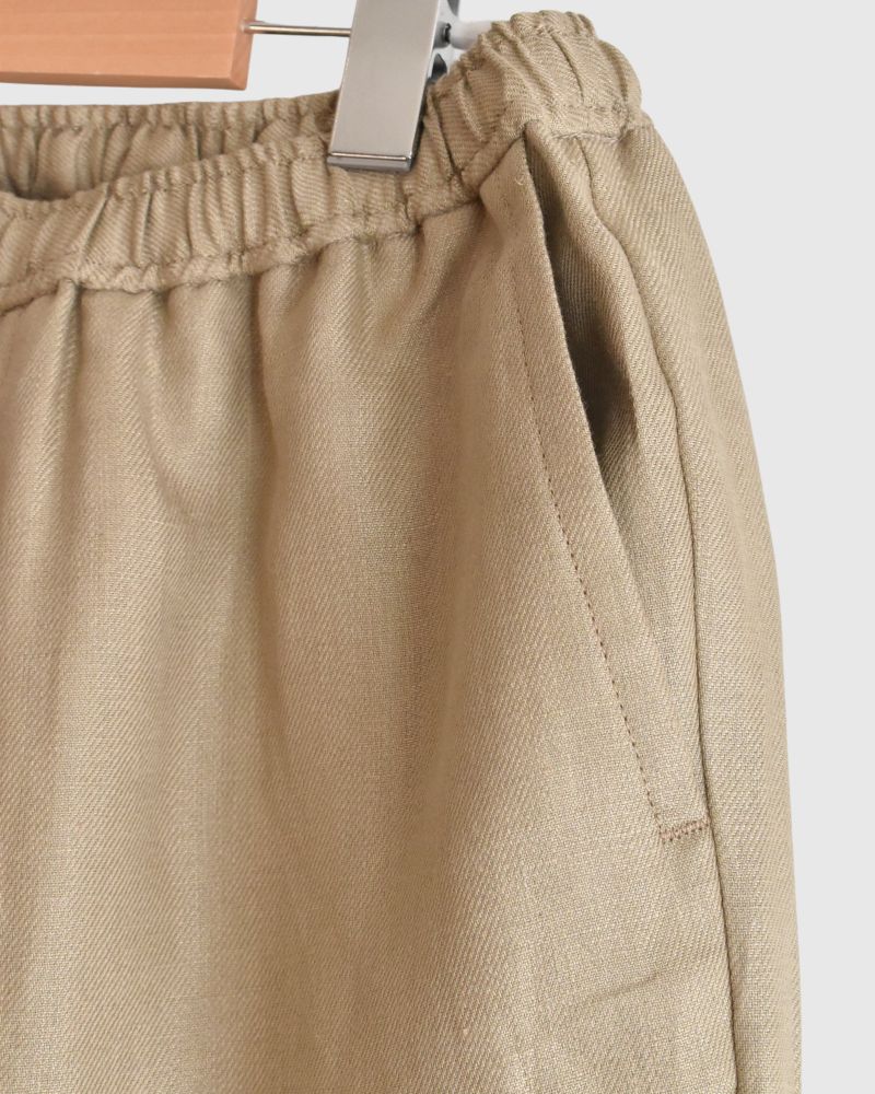 LINEN TWILL EASY TAPERED PANTS in BeigeKhaki