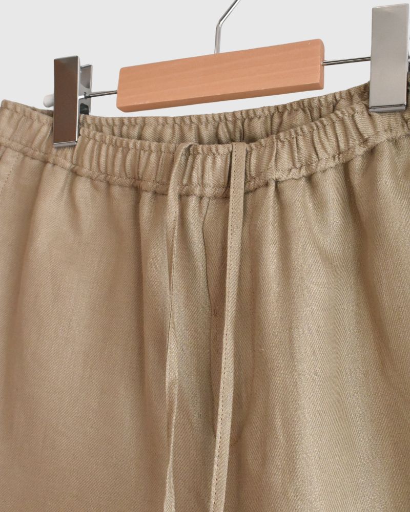 LINEN TWILL EASY TAPERED PANTS in BeigeKhaki