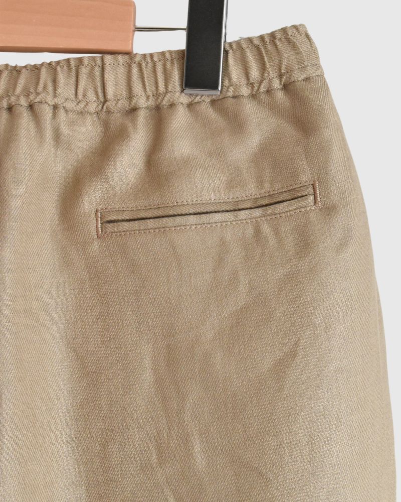 LINEN TWILL EASY TAPERED PANTS in BeigeKhaki