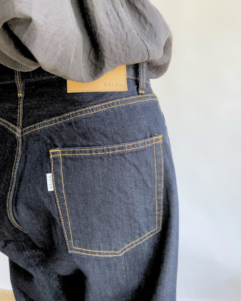 WIDE STRAIGHT DENIM'VEY' in One Wash