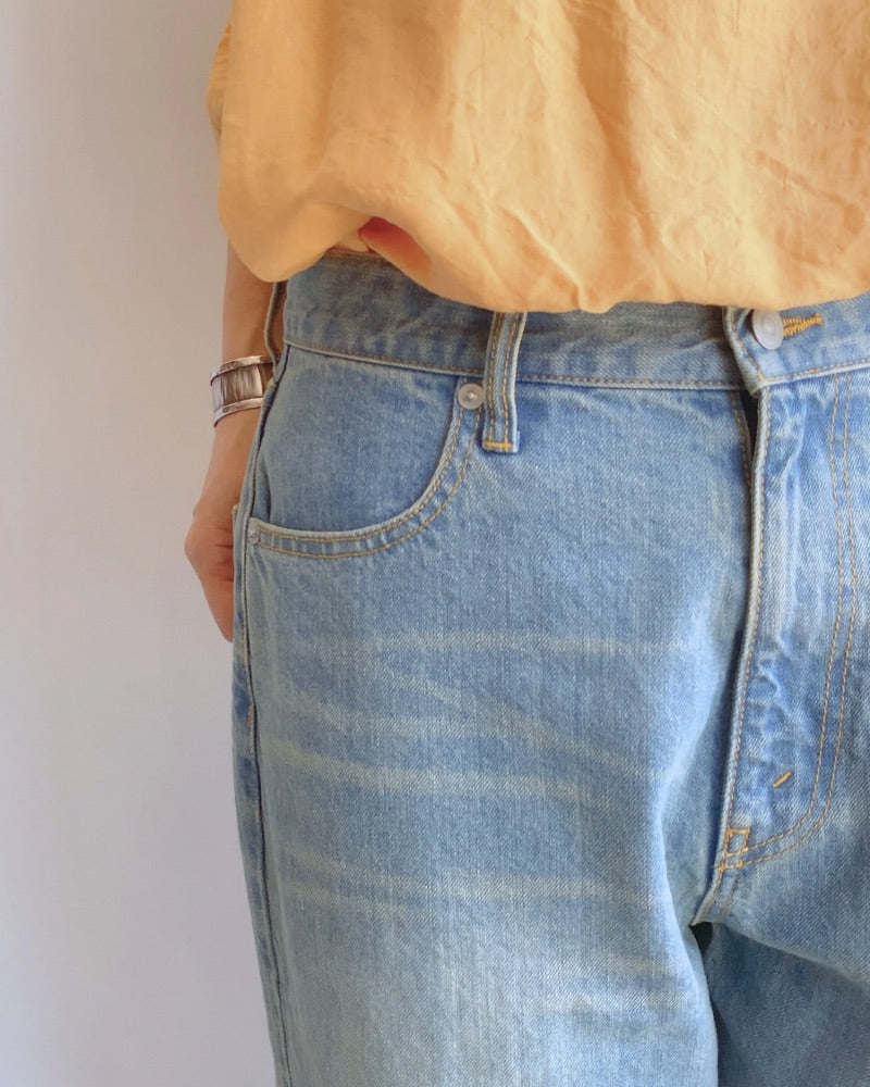 WIDE STRAIGHT DENIM'VEY' in Indigo