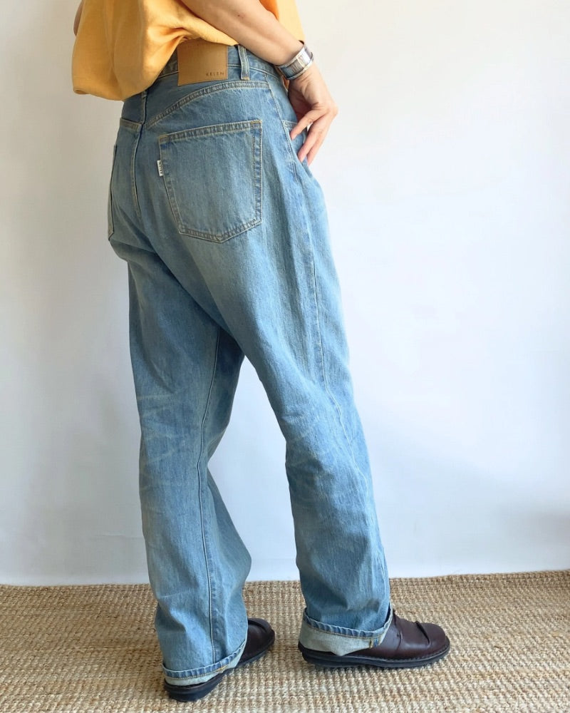 WIDE STRAIGHT DENIM'VEY' in Indigo