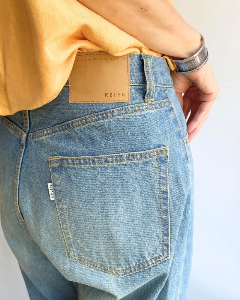 WIDE STRAIGHT DENIM'VEY' in Indigo