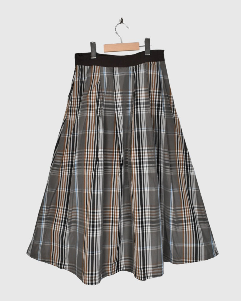 CHECK A LINE SKIRT 'FELINA' in BeigeBrown