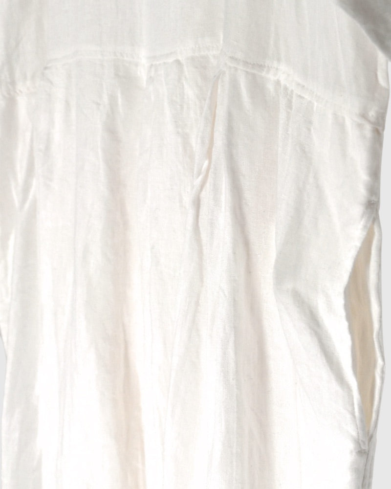 Linen Canvas Dress in White