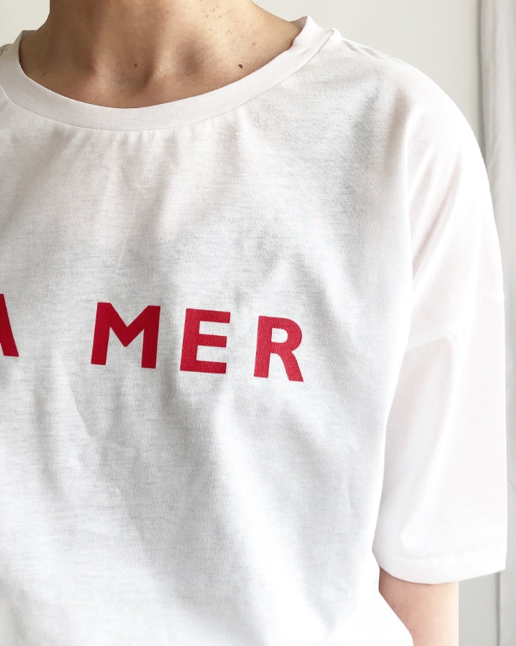 PRINT Tshirt「LA MER」 in Red