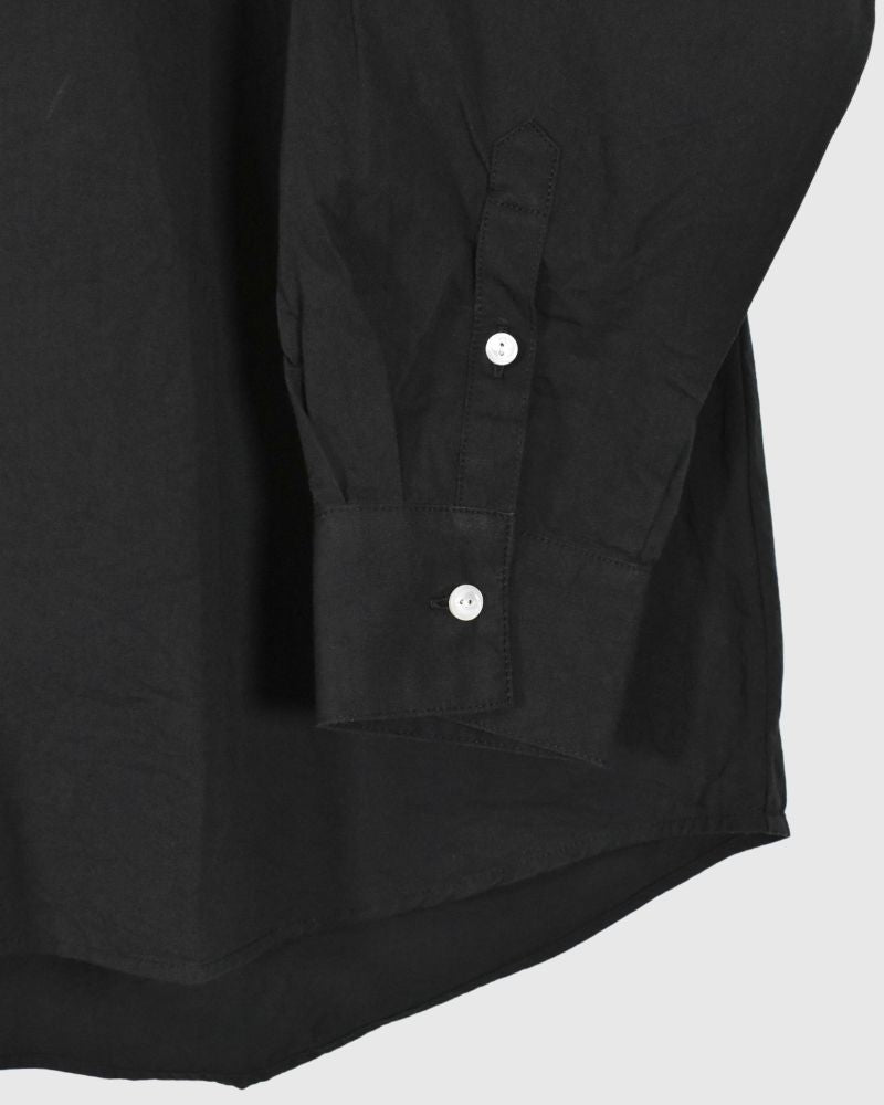 PLEATED COLLAR SHIRT in Black