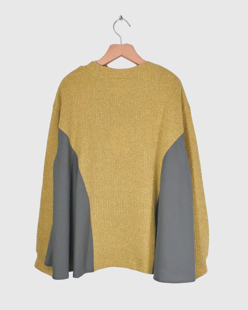 KNIT COMBI TOPS 'ORIAN' in Yellow