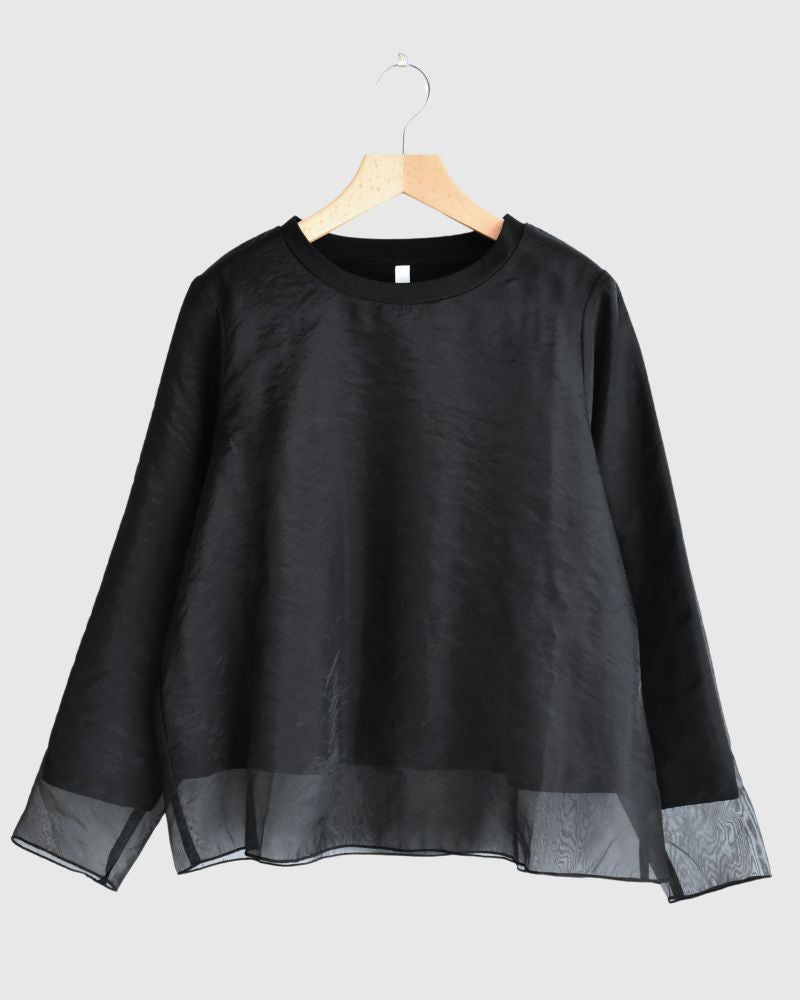 Layered Design Top 'SANE' in Black