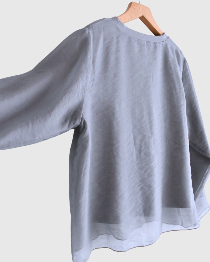 Layered Design Top 'SANE' in LightGray