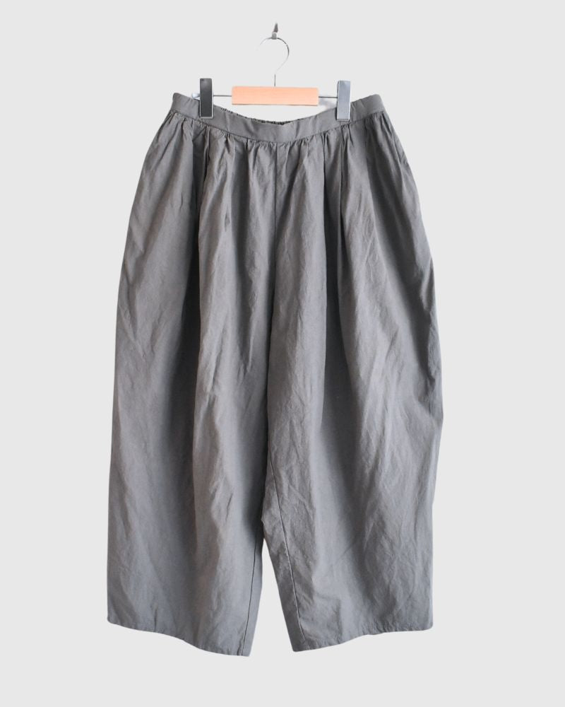 CAMILLE CANVAS TUCK PANTS in Gray