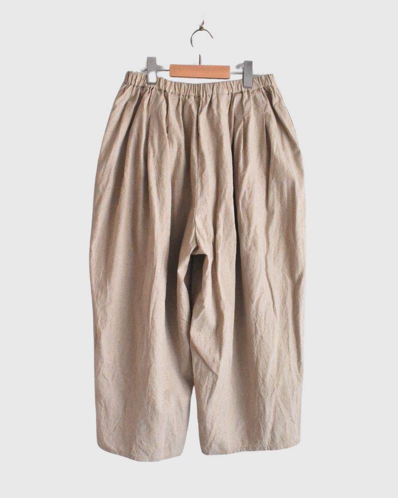 CAMILLE CANVAS TUCK PANTS in Natural