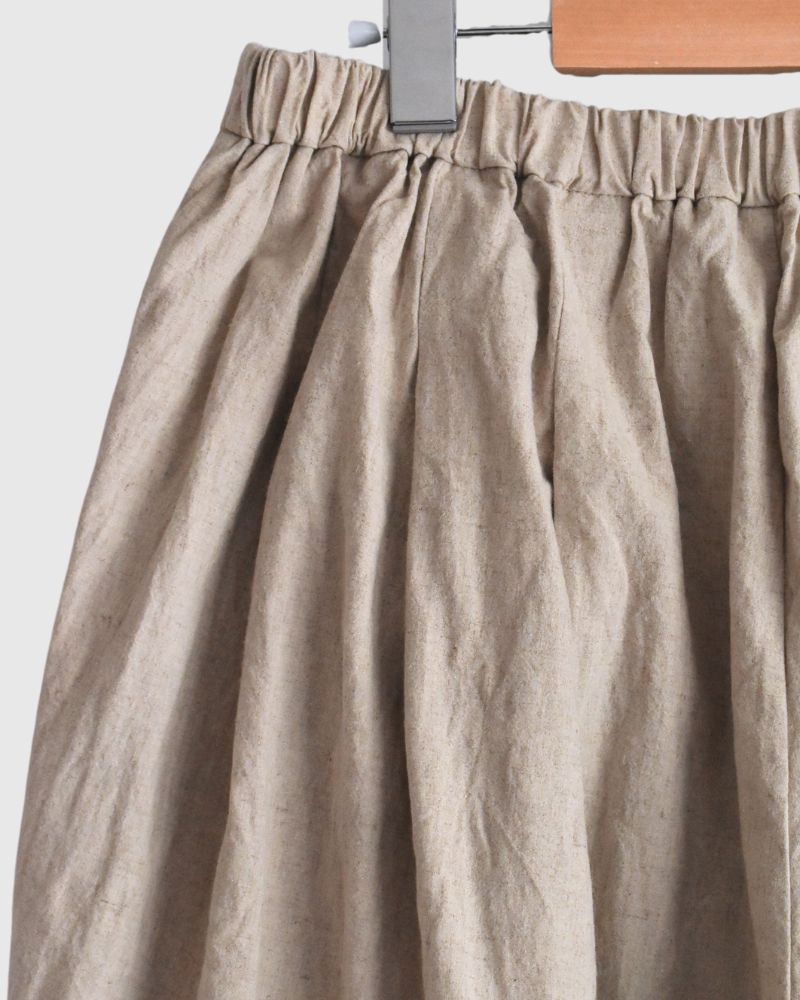 CAMILLE CANVAS TUCK PANTS in Natural