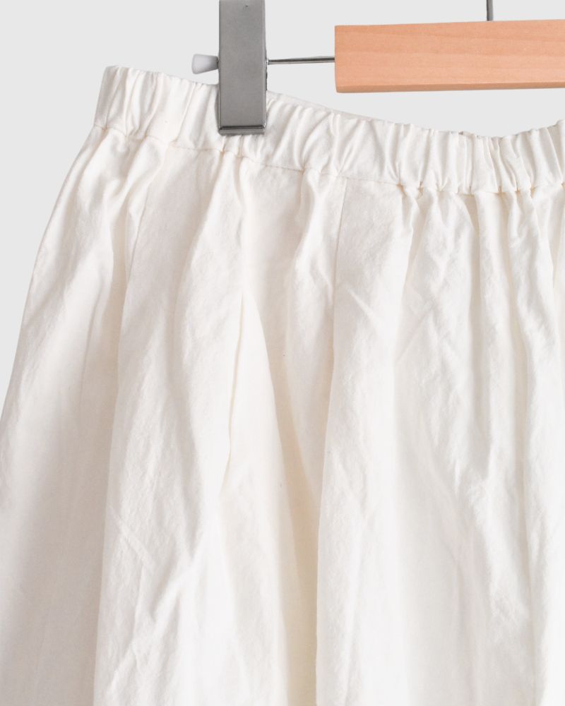 CAMILLE CANVAS TUCK PANTS in White