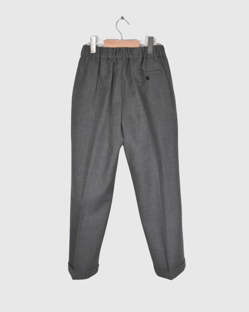 ROBIN-WO Center Pleated Tapered Pants in Gray