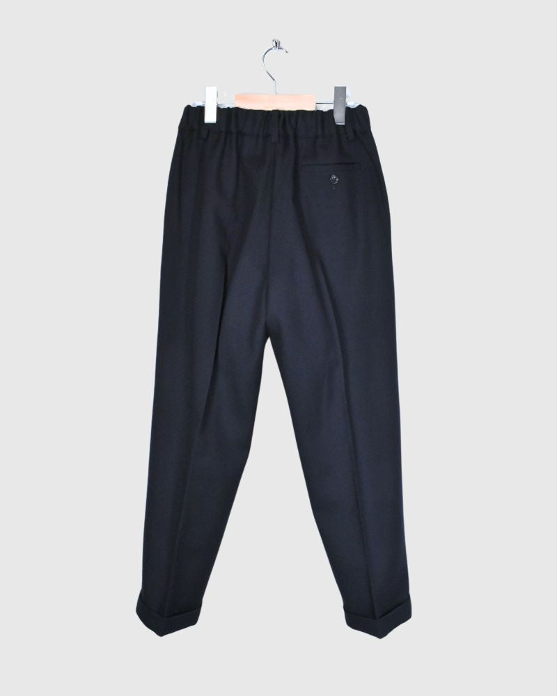 ROBIN-WO Center Pleated Tapered Pants in Navy