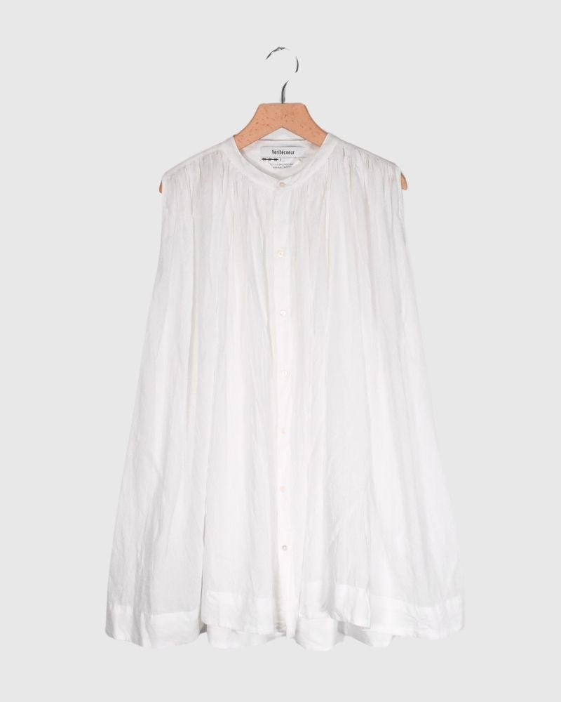 Sleeveless gathered blouse *Short in White