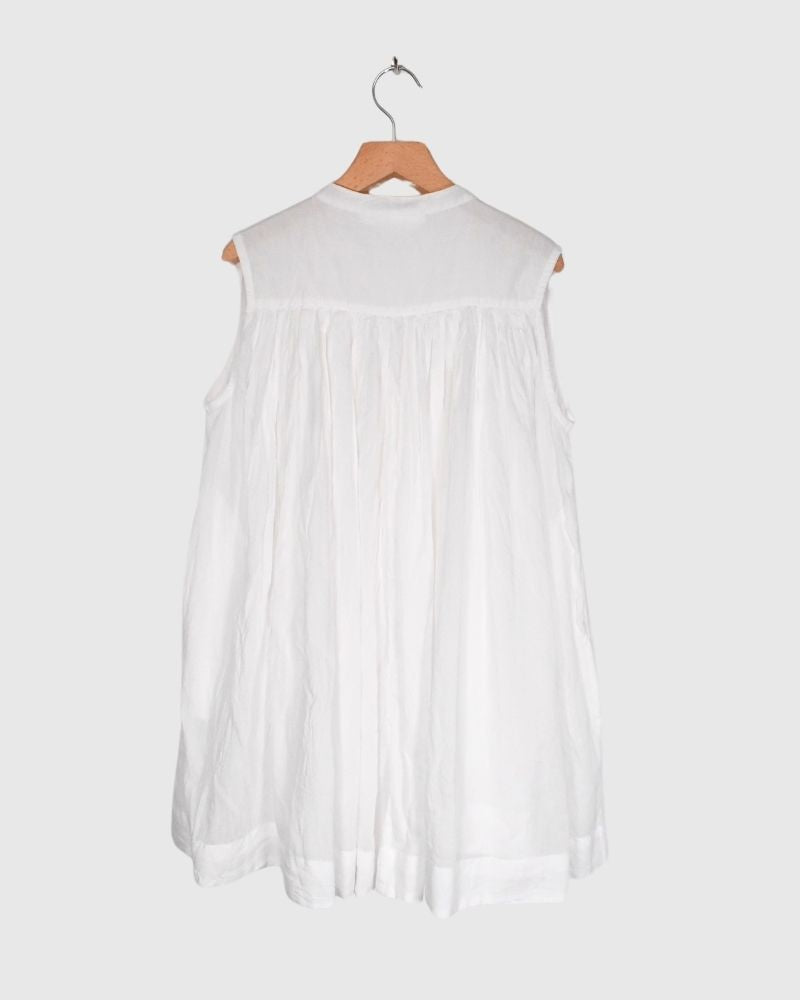 Sleeveless gathered blouse *Short in White