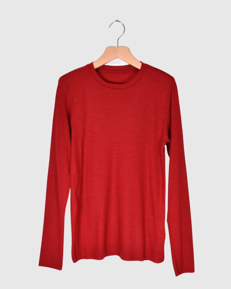 Crew neck slim fit (wool) in Red
