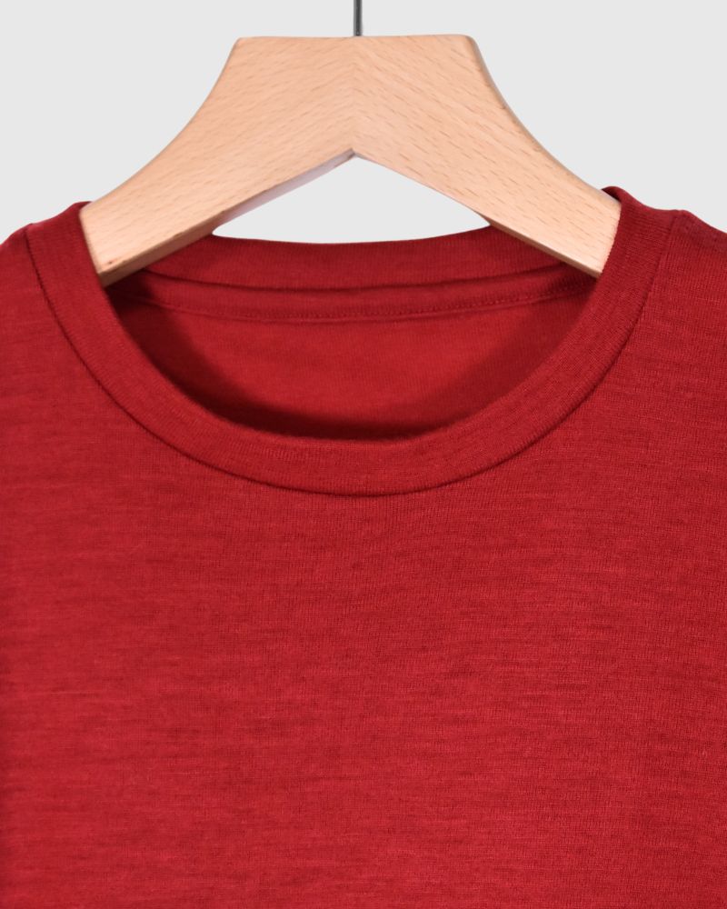 Crew neck slim fit (wool) in Red