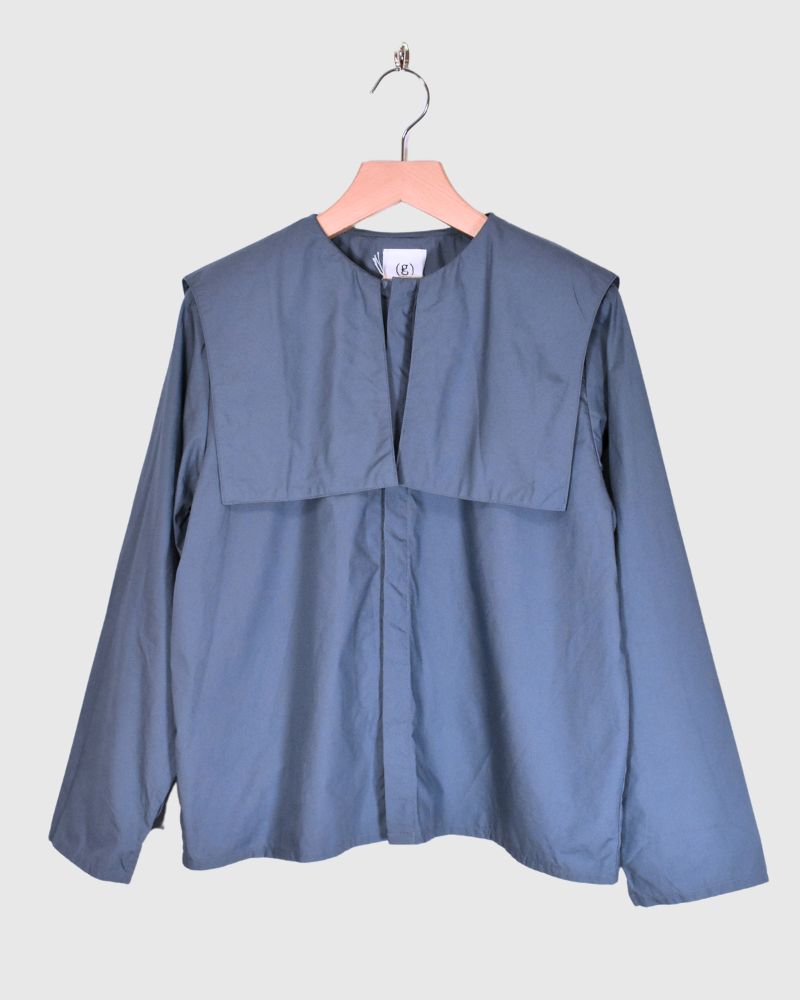 Typewriter Sister Collar Shirt in JayBlue