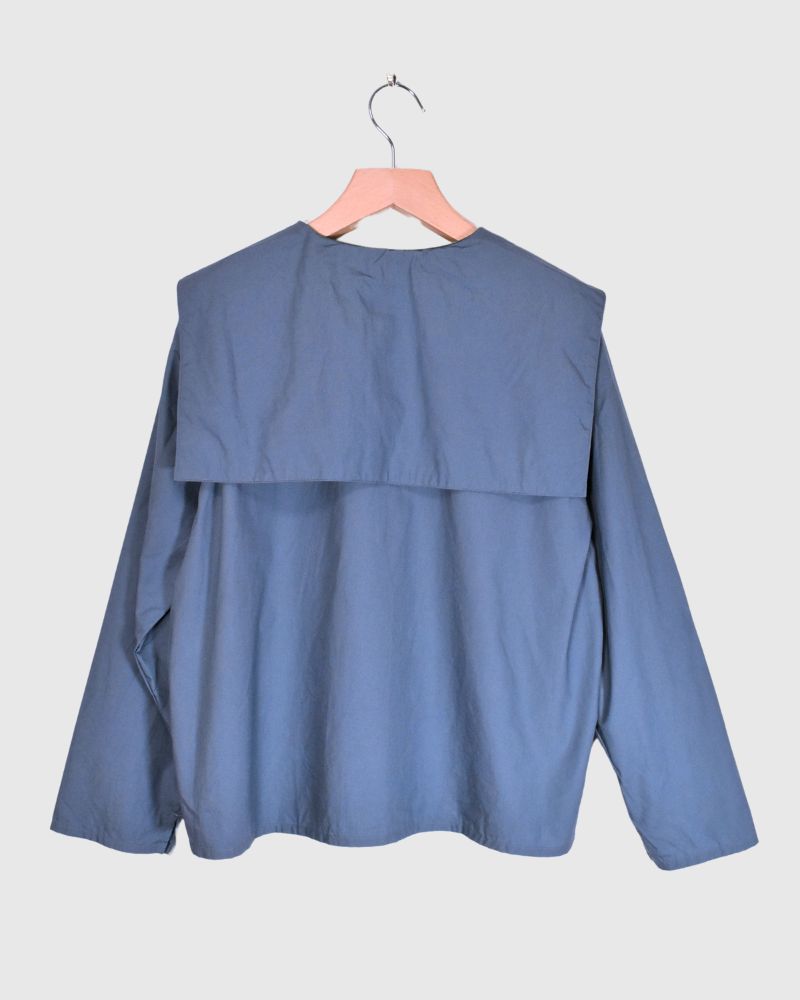 Typewriter Sister Collar Shirt in JayBlue