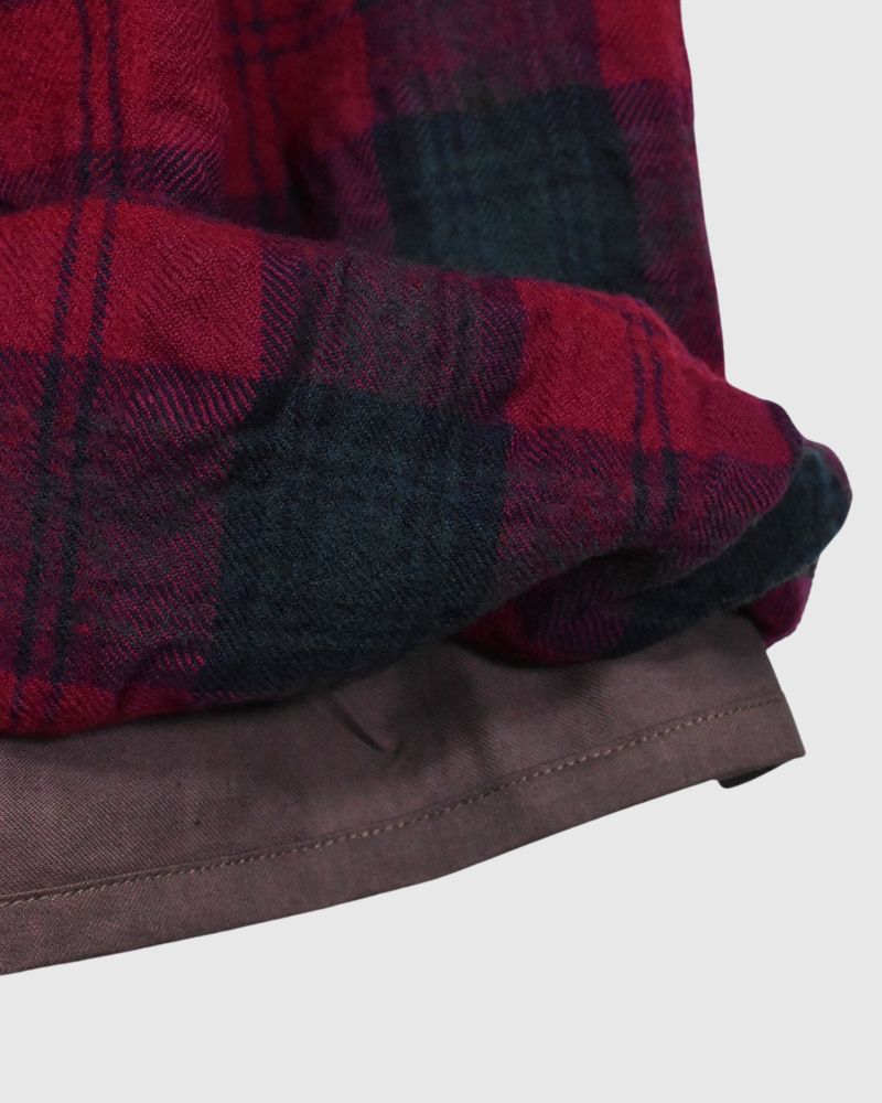 Wool Washer Tartan Pants in Bourdeax