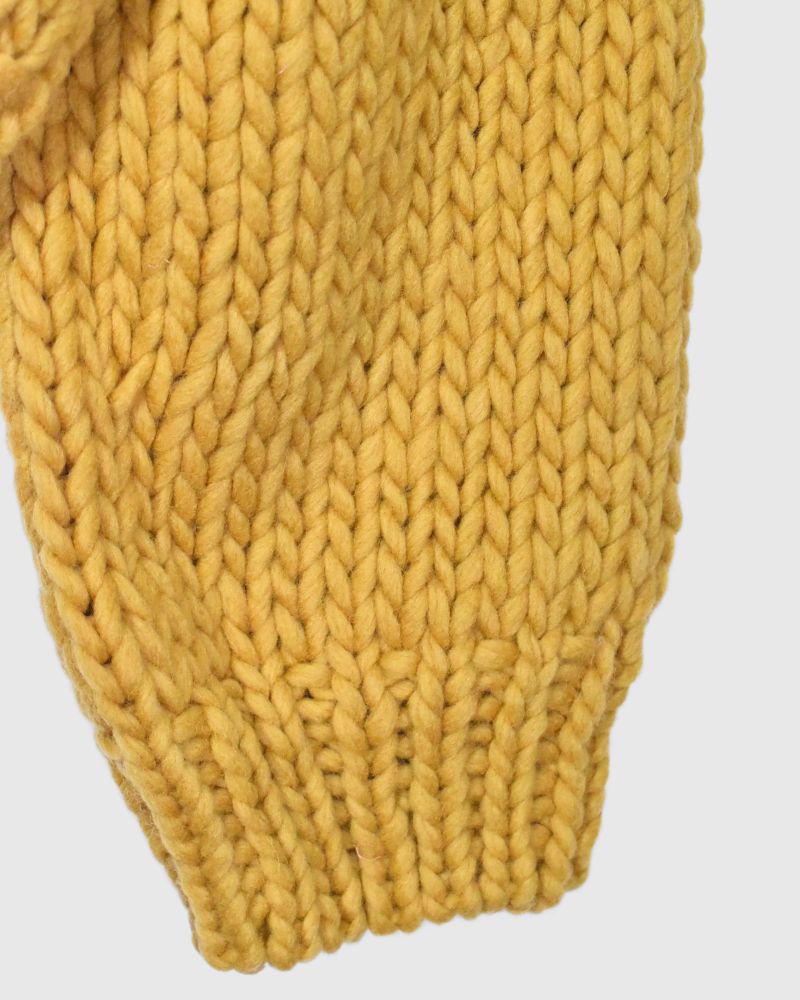 PERU Hand-Knit Short Cardigan in Yellow