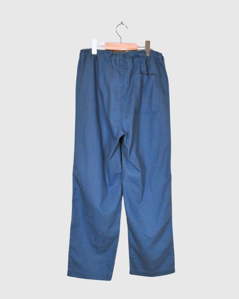 COTTON LINEN VINTAGE TWILL PANTS in Blue