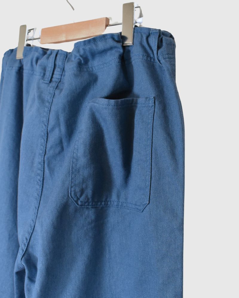 COTTON LINEN VINTAGE TWILL PANTS in Blue