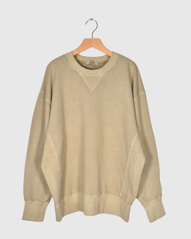 FRENCH TERRY PIGMENT PULLOVER in Beige