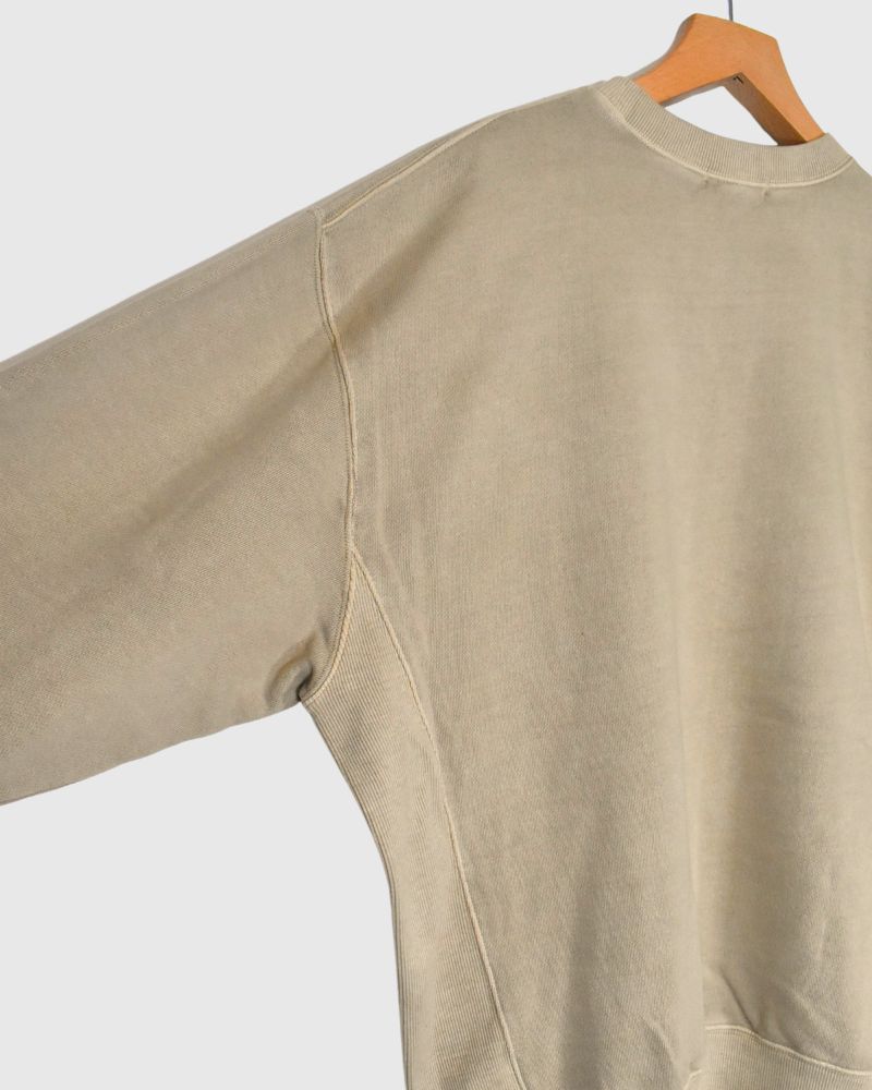 FRENCH TERRY PIGMENT PULLOVER in Beige