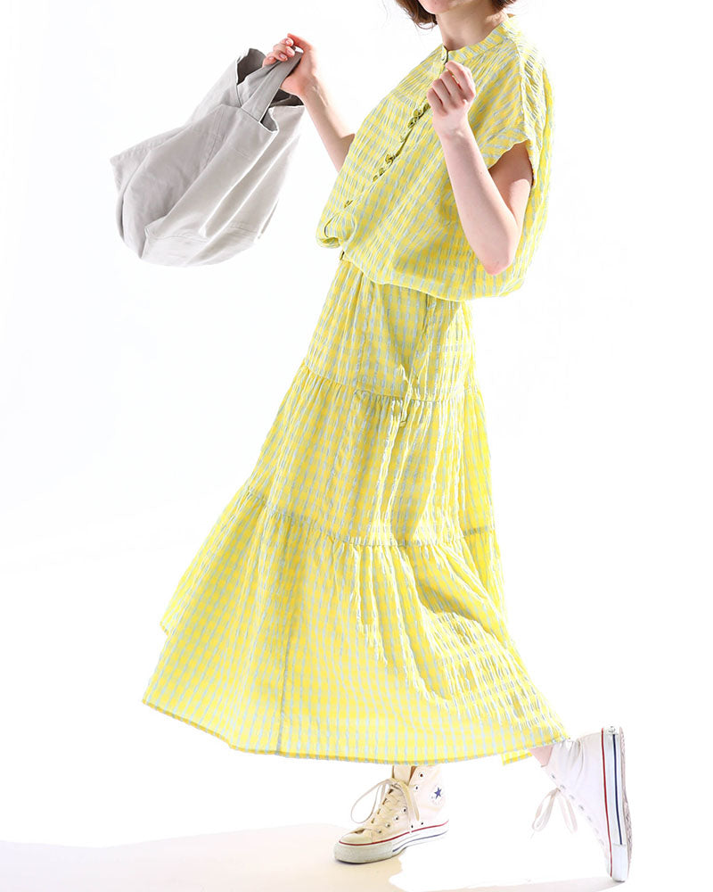 TIERED DESIGN SKIRT 'JEBI'  In Yellow