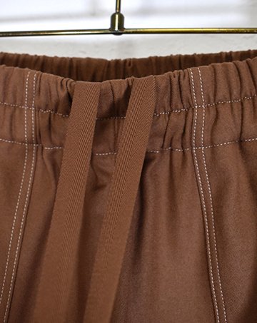 Wool Stretch Waist Easy Pants in Brown