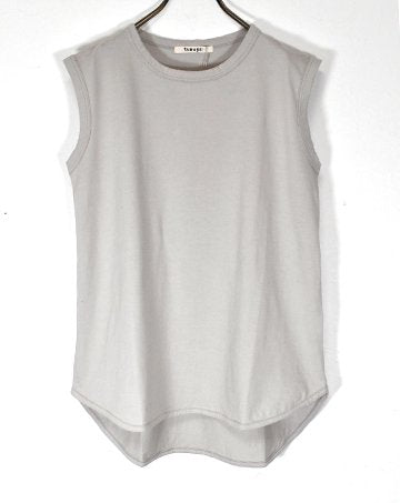 Supple cotton sheeting hem round tank top