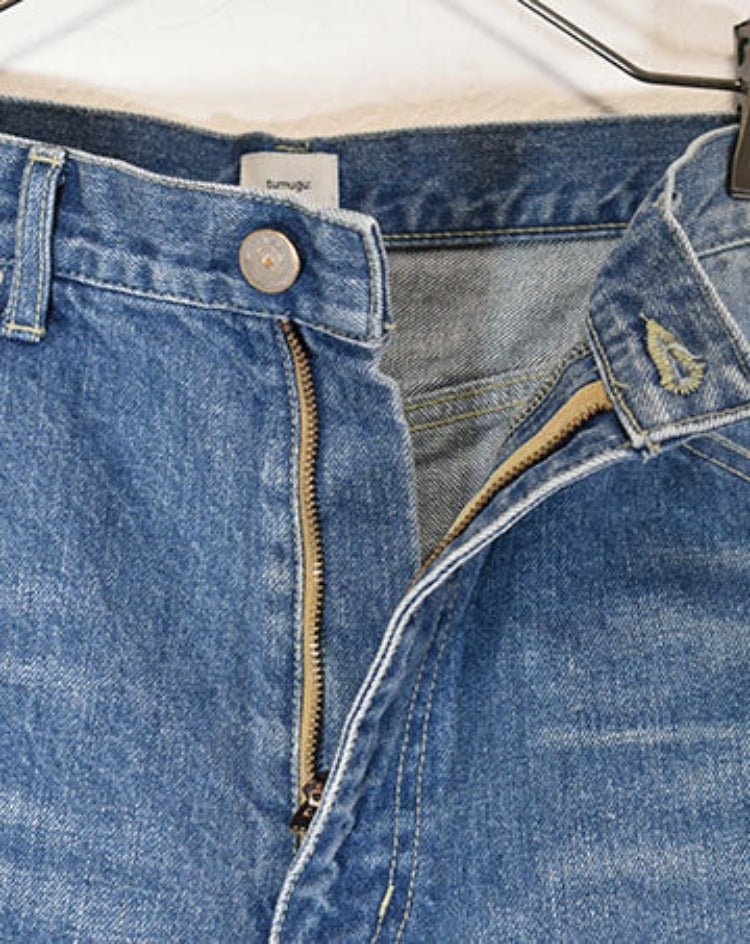 Vintage denim wide pants